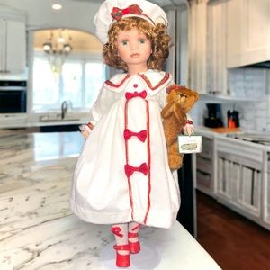 SOLD! Heritage Signature Collection Sammy And Her Teddy Bear Porcelain Doll